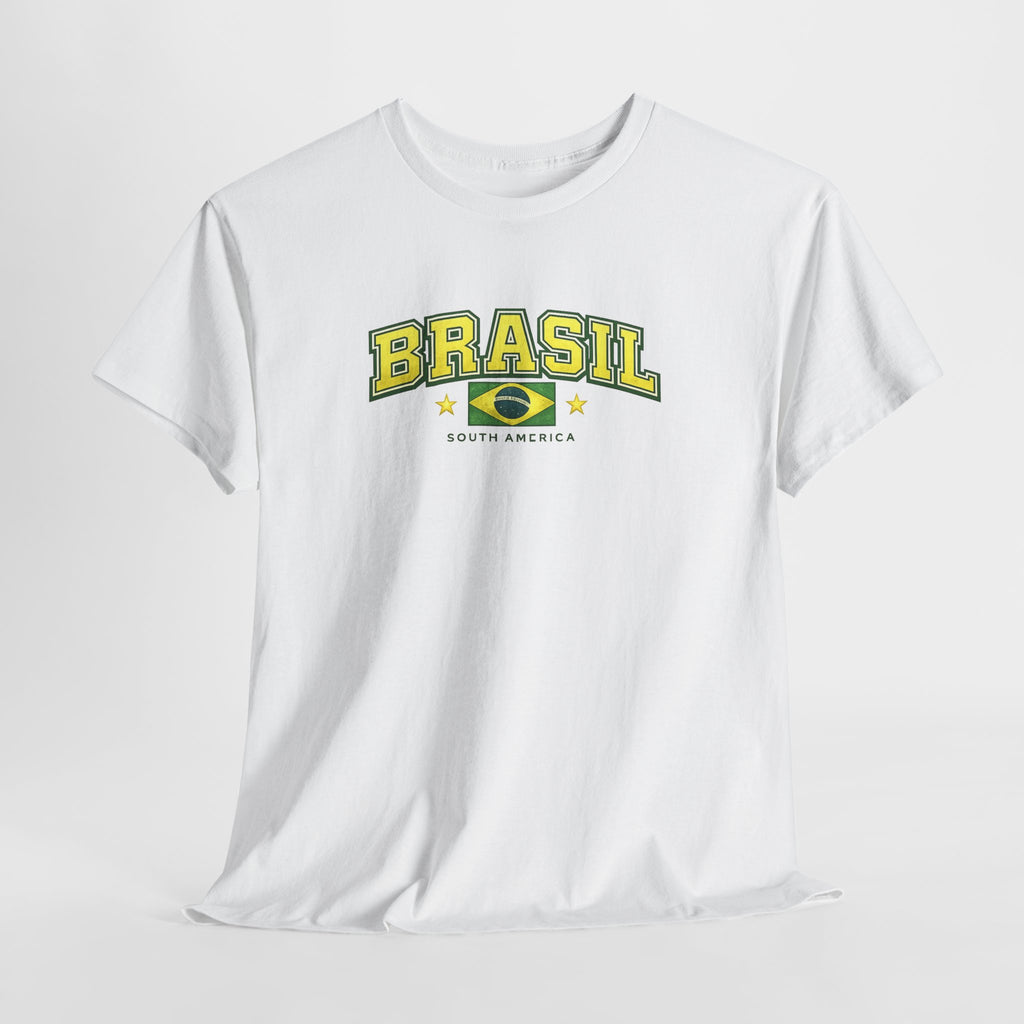 Brazil Crest Tee | Brasil Soccer Logo T-Shirt, Flag Sleeve Football Shirt