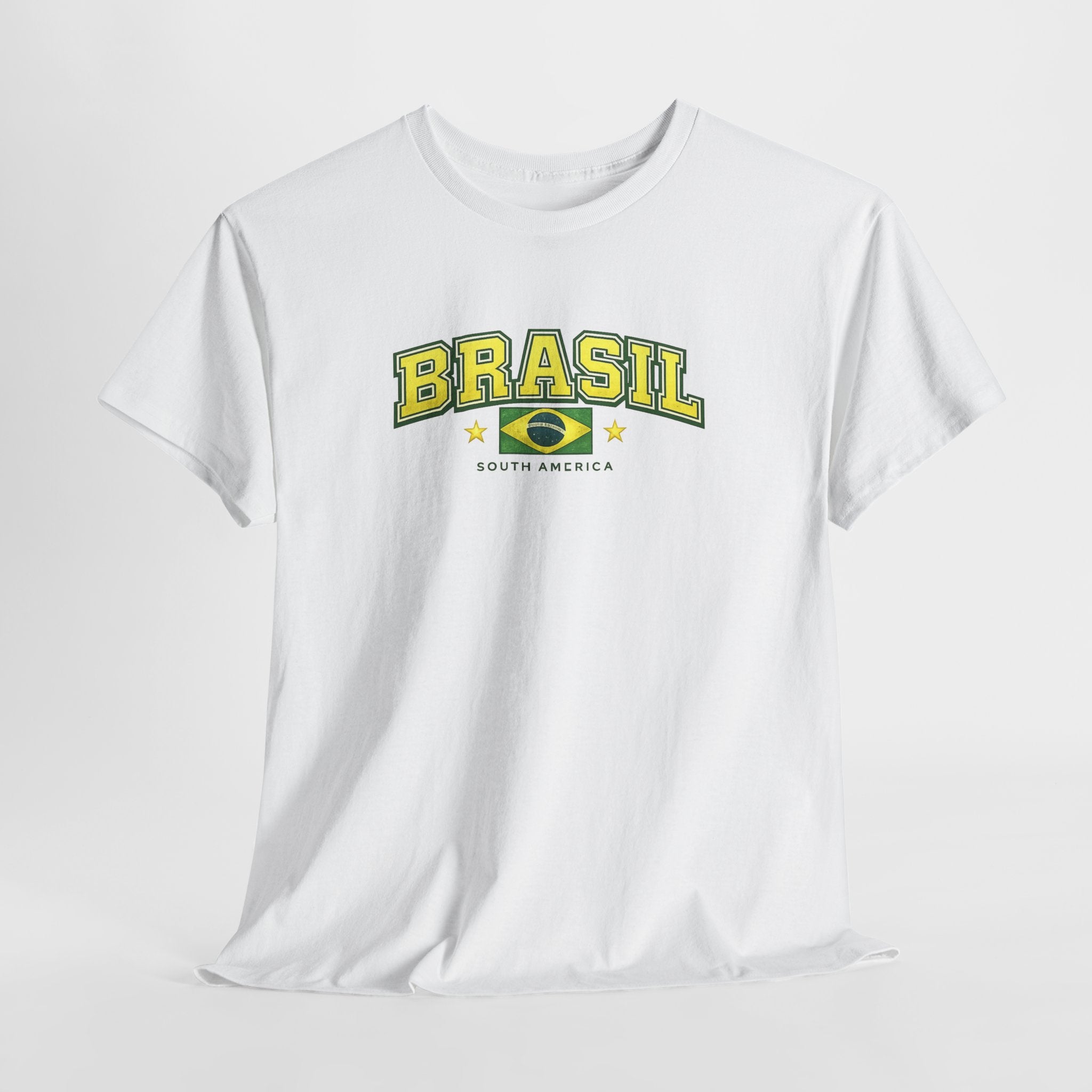 Brazil Crest Tee | Brasil Soccer Logo T-Shirt, Flag Sleeve Football Shirt