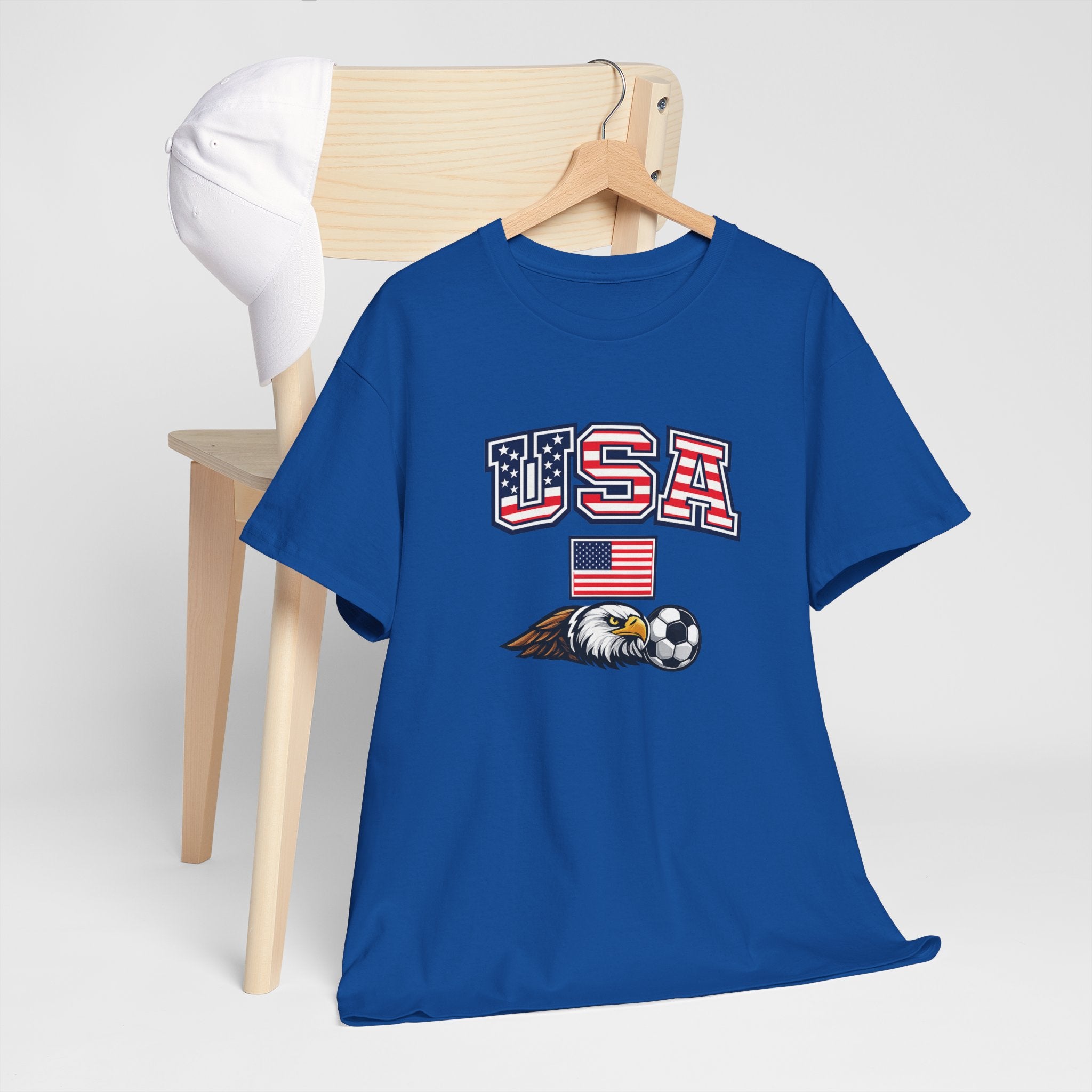 USA Eagle Soccer T-Shirt — Patriotic American Flag Sports Tee