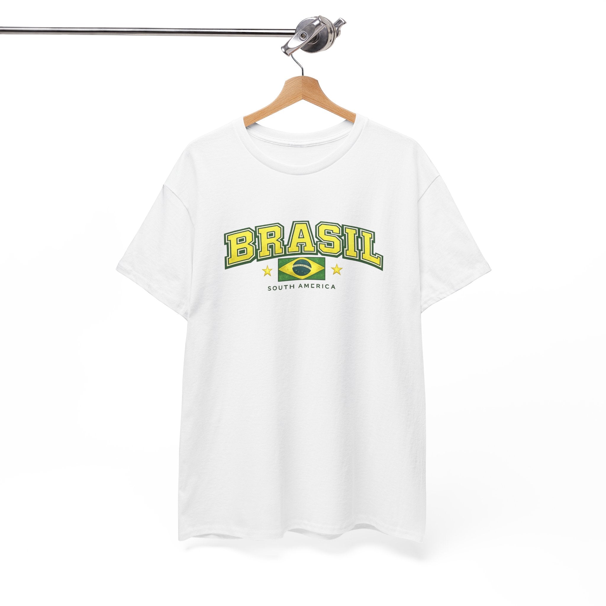 Brazil Crest Tee | Brasil Soccer Logo T-Shirt, Flag Sleeve Football Shirt
