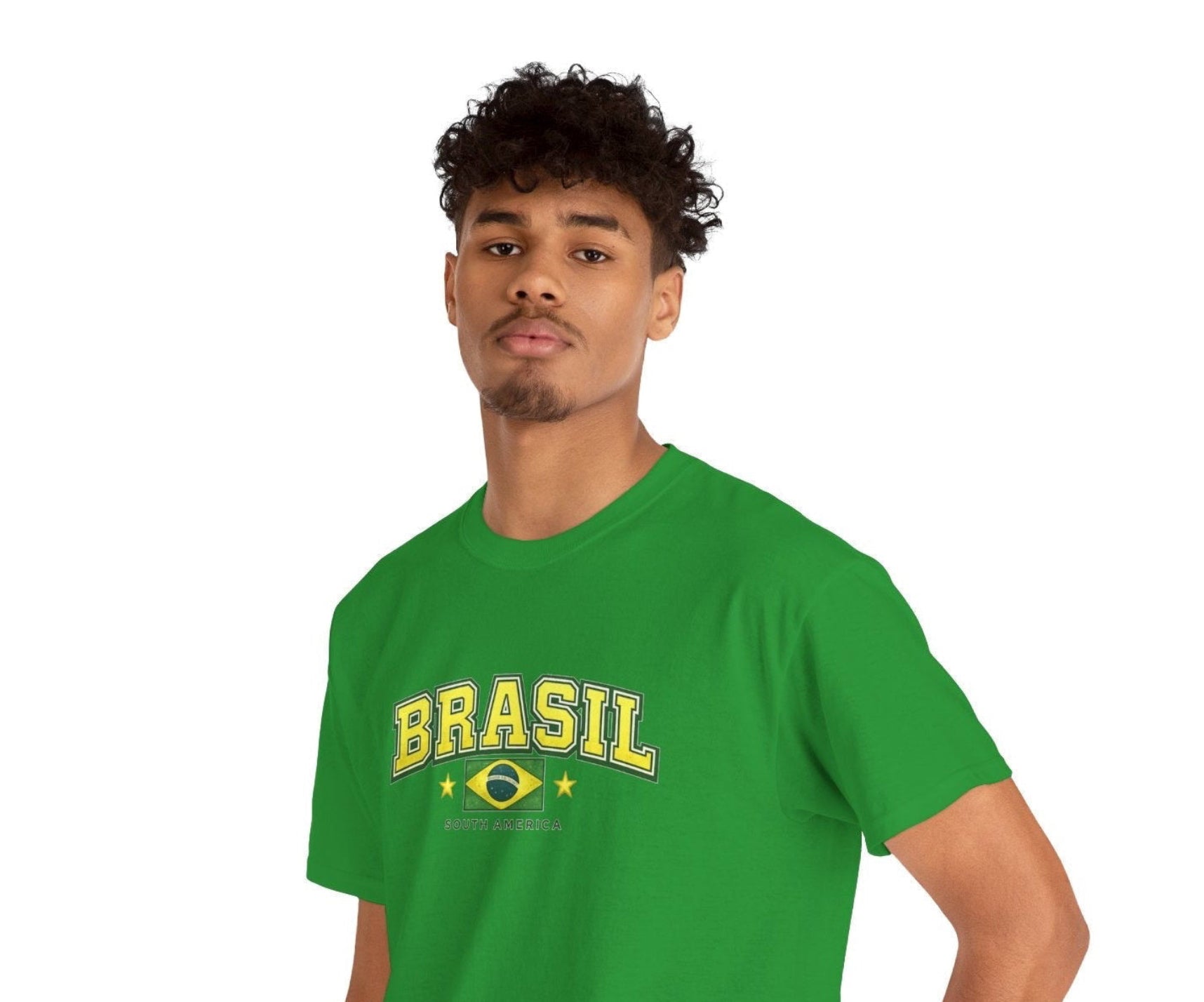 Brazil Crest Tee | Brasil Soccer Logo T-Shirt, Flag Sleeve Football Shirt