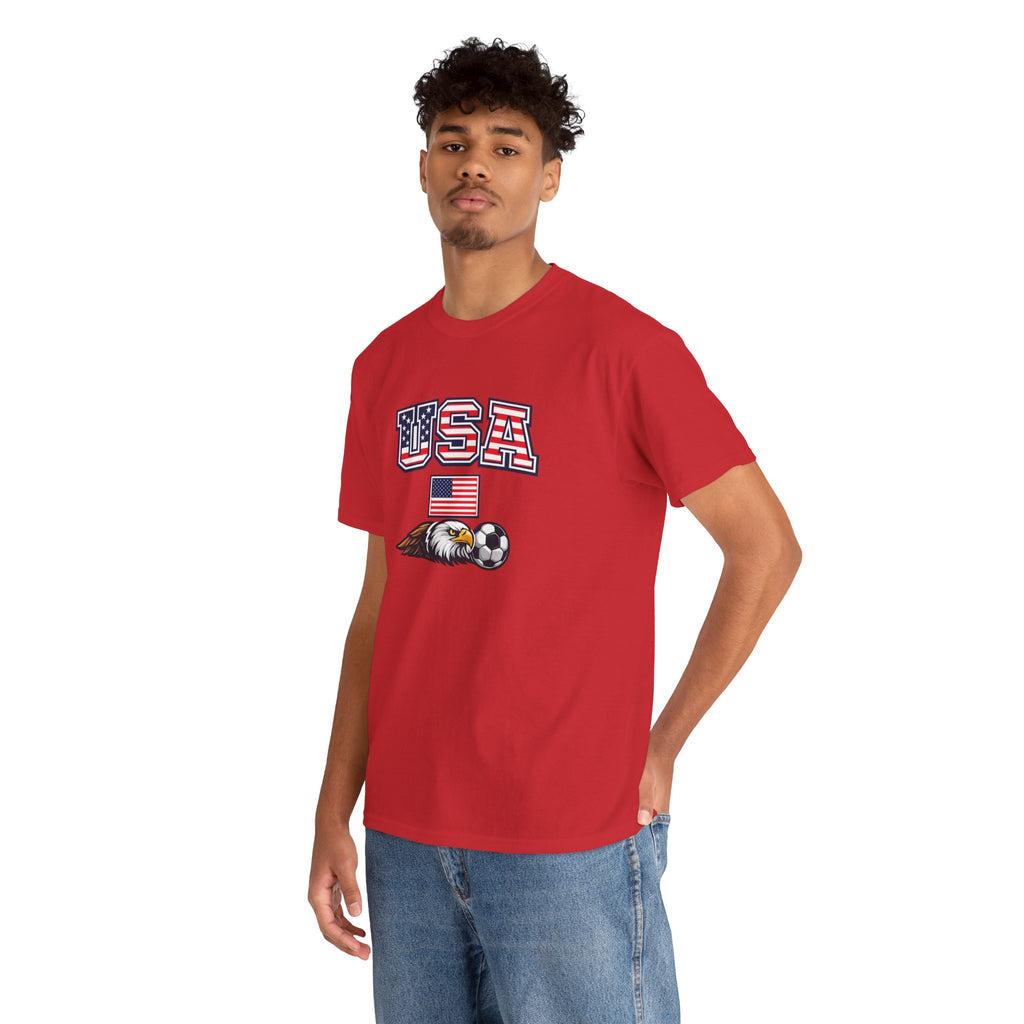 USA Eagle Soccer T-Shirt — Patriotic American Flag Sports Tee