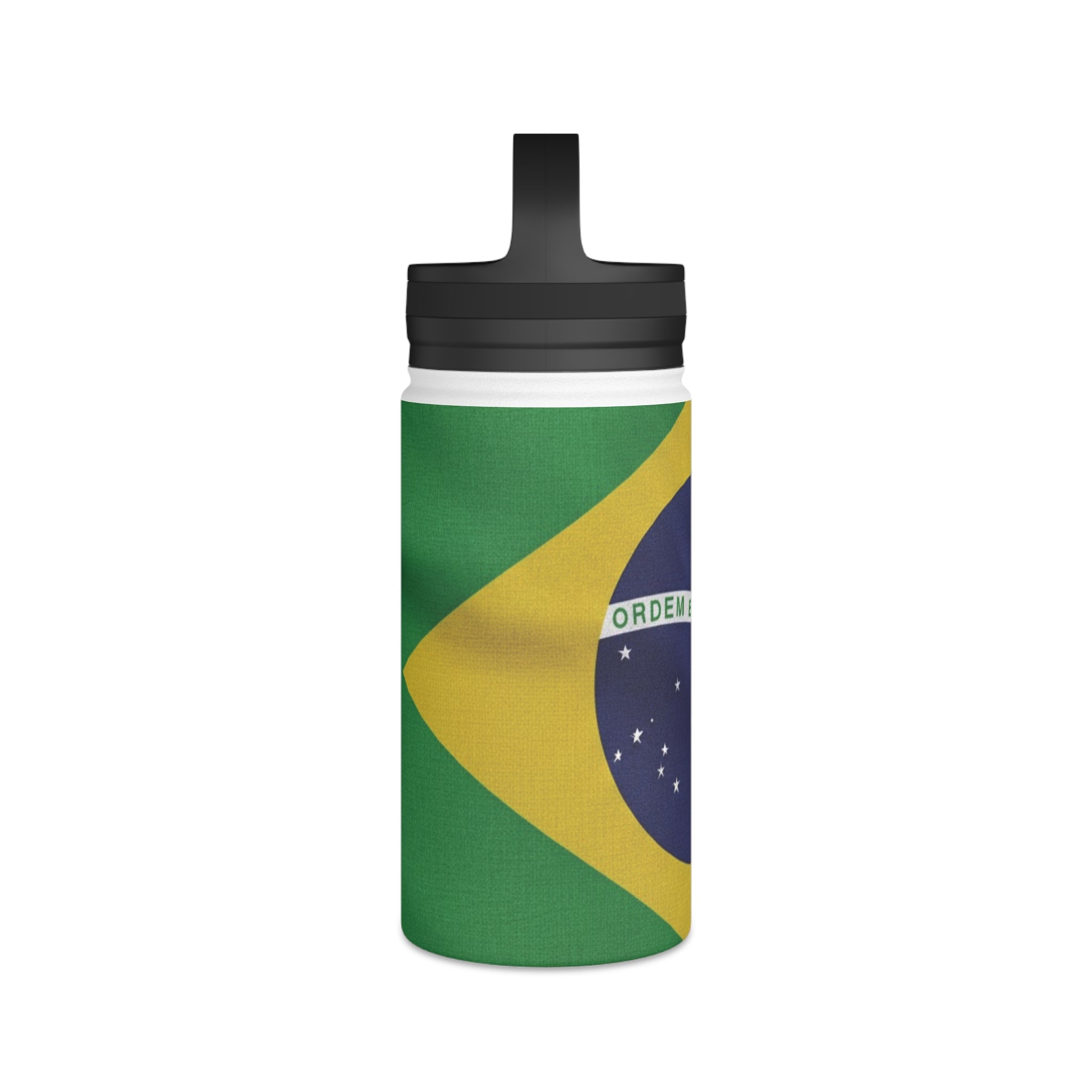 Brazil Flag Stainless Steel Water Bottle | Handle Lid | National Flag