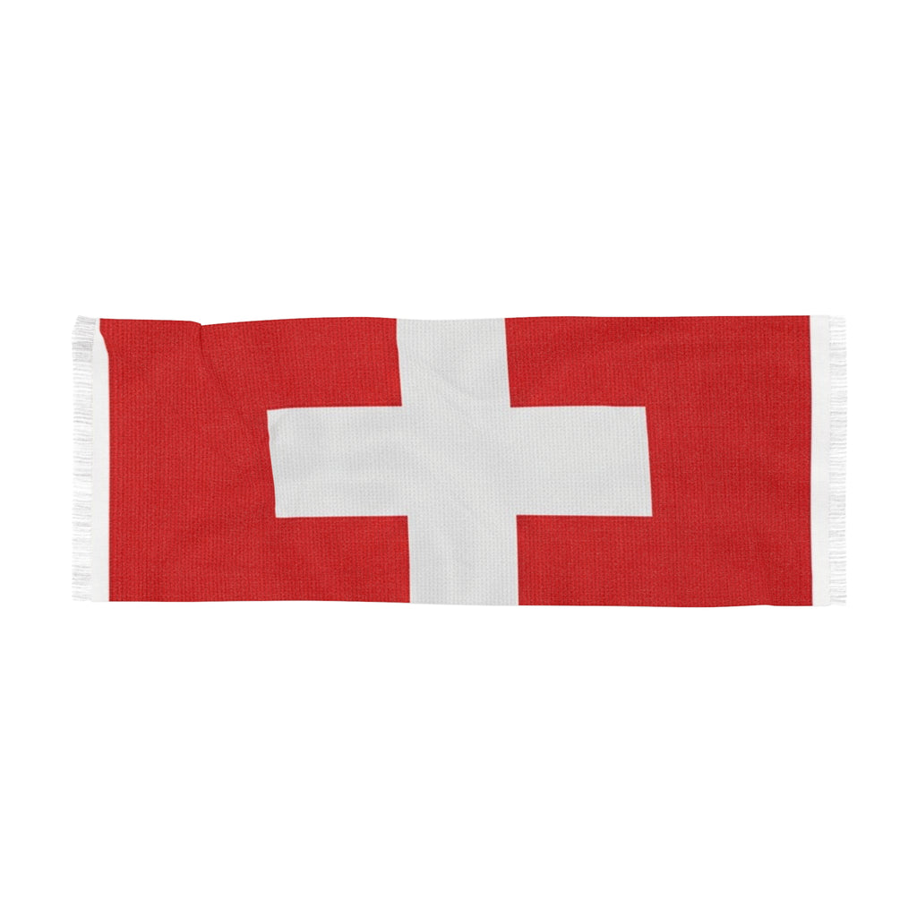 Swiss Flag scarf | Red White Cross scarf, Switzerland sports fan accessory