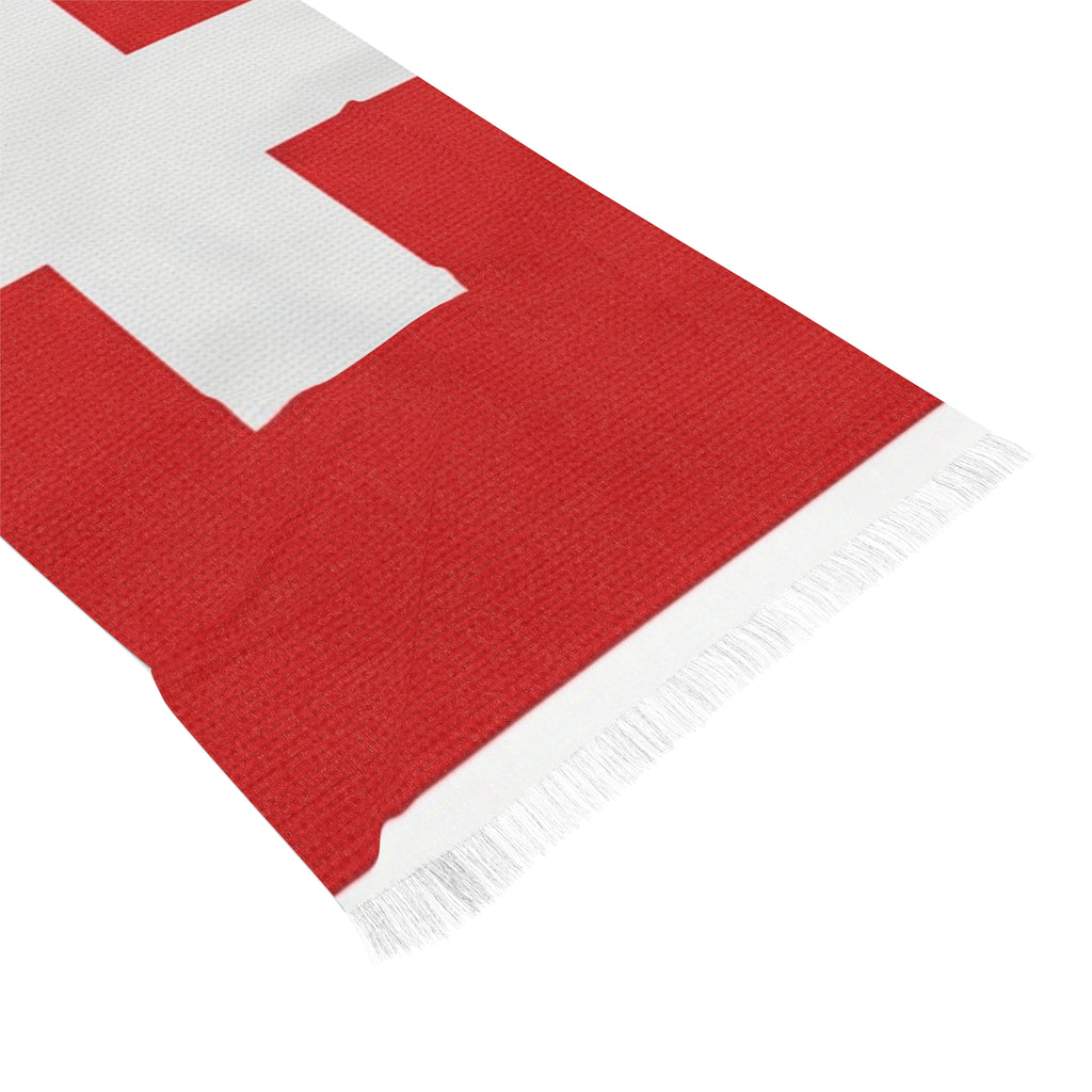 Swiss Flag scarf | Red White Cross scarf, Switzerland sports fan accessory