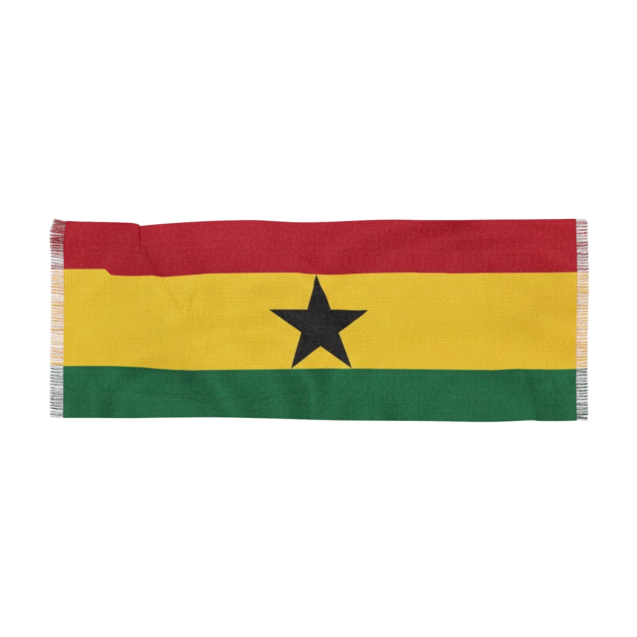Ghana Flag Light Scarf | Red Yellow Green with Black Star