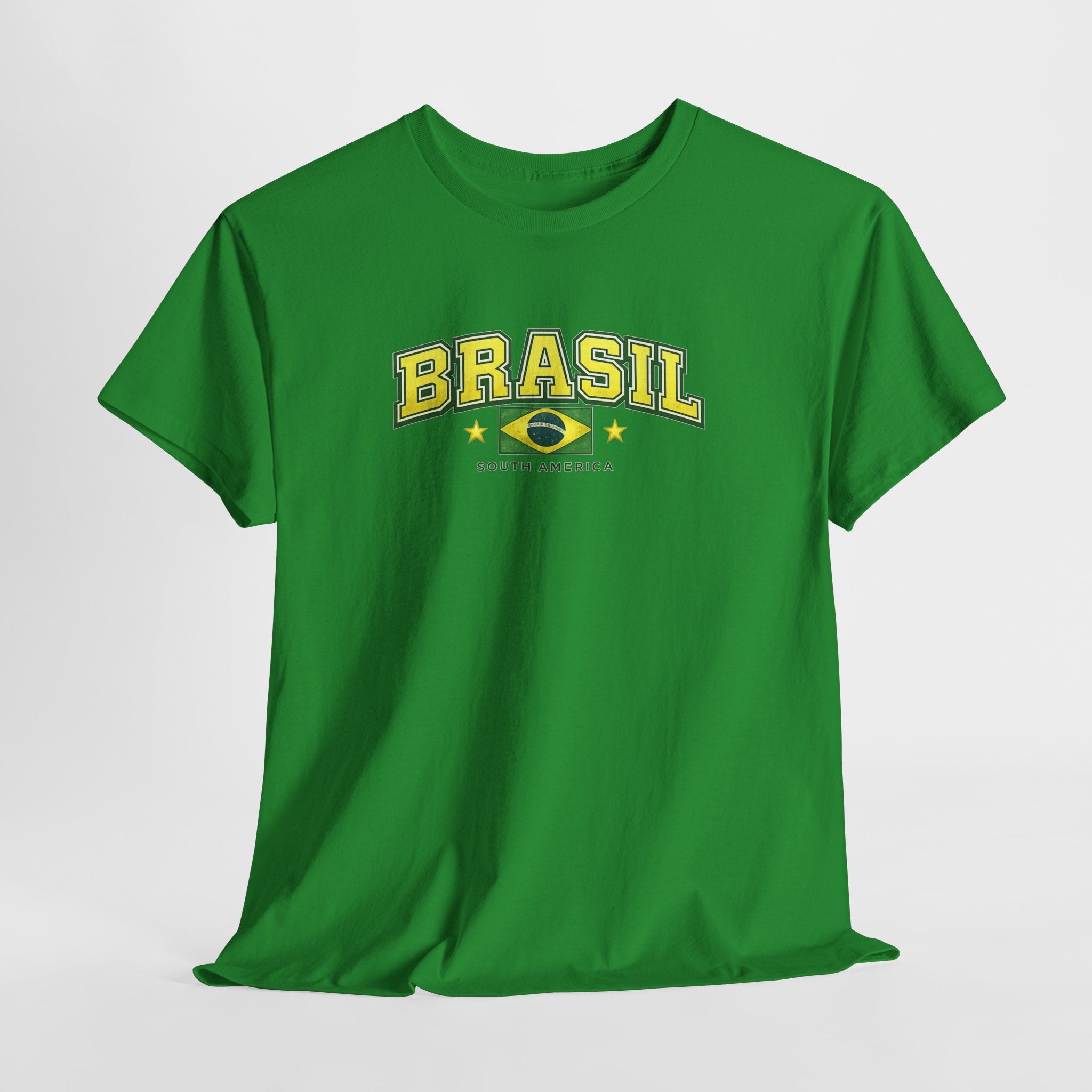 Brazil Crest Tee | Brasil Soccer Logo T-Shirt, Flag Sleeve Football Shirt