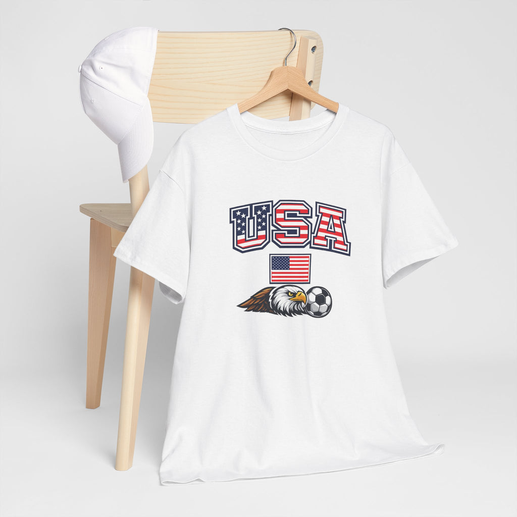 USA Eagle Soccer T-Shirt — Patriotic American Flag Sports Tee