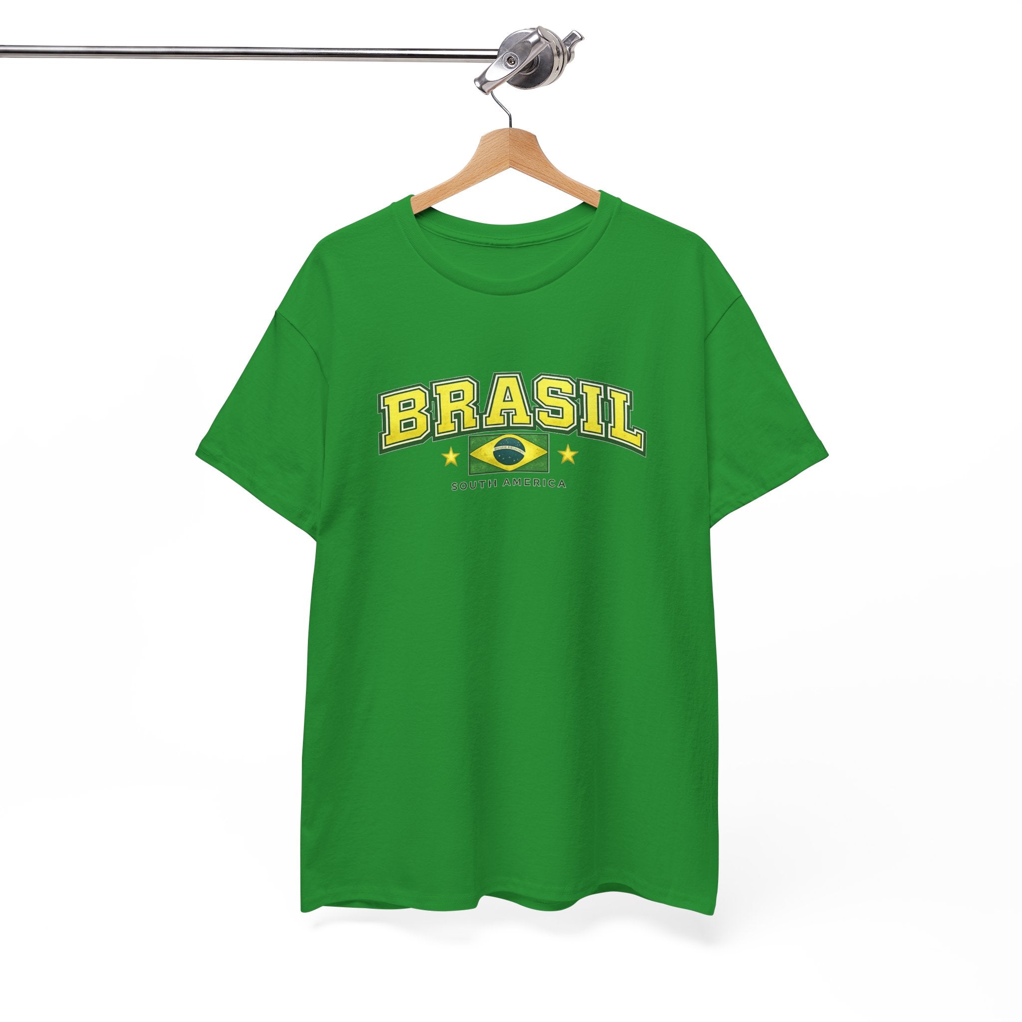 Brazil Crest Tee | Brasil Soccer Logo T-Shirt, Flag Sleeve Football Shirt