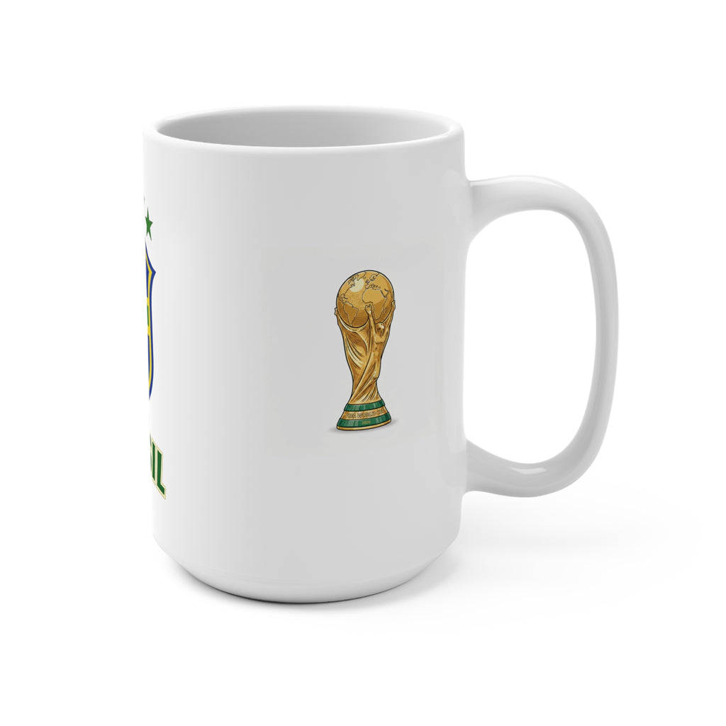 Brazil Soccer Crest Mug | World Cup Trophy Coffee Cup