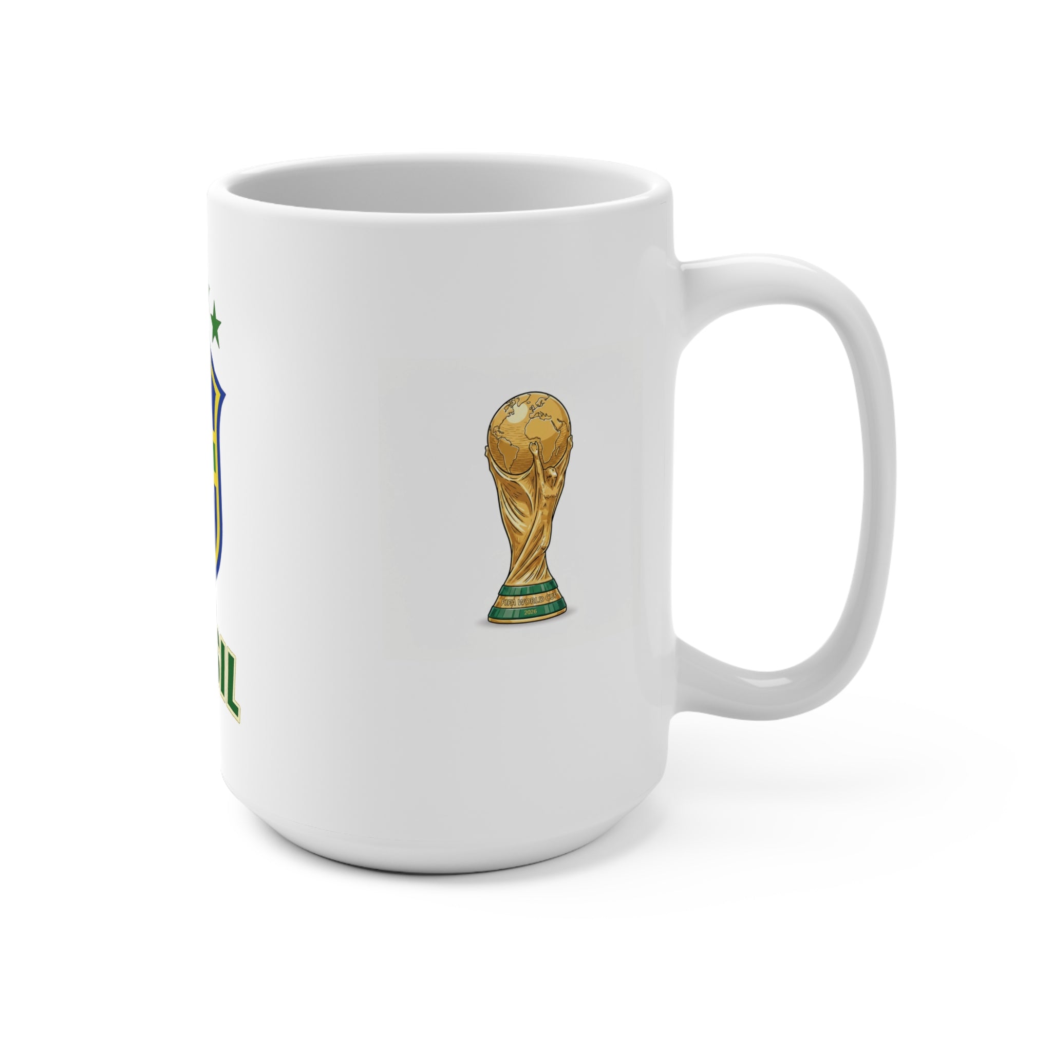 Brazil Soccer Crest Mug | World Cup Trophy Coffee Cup