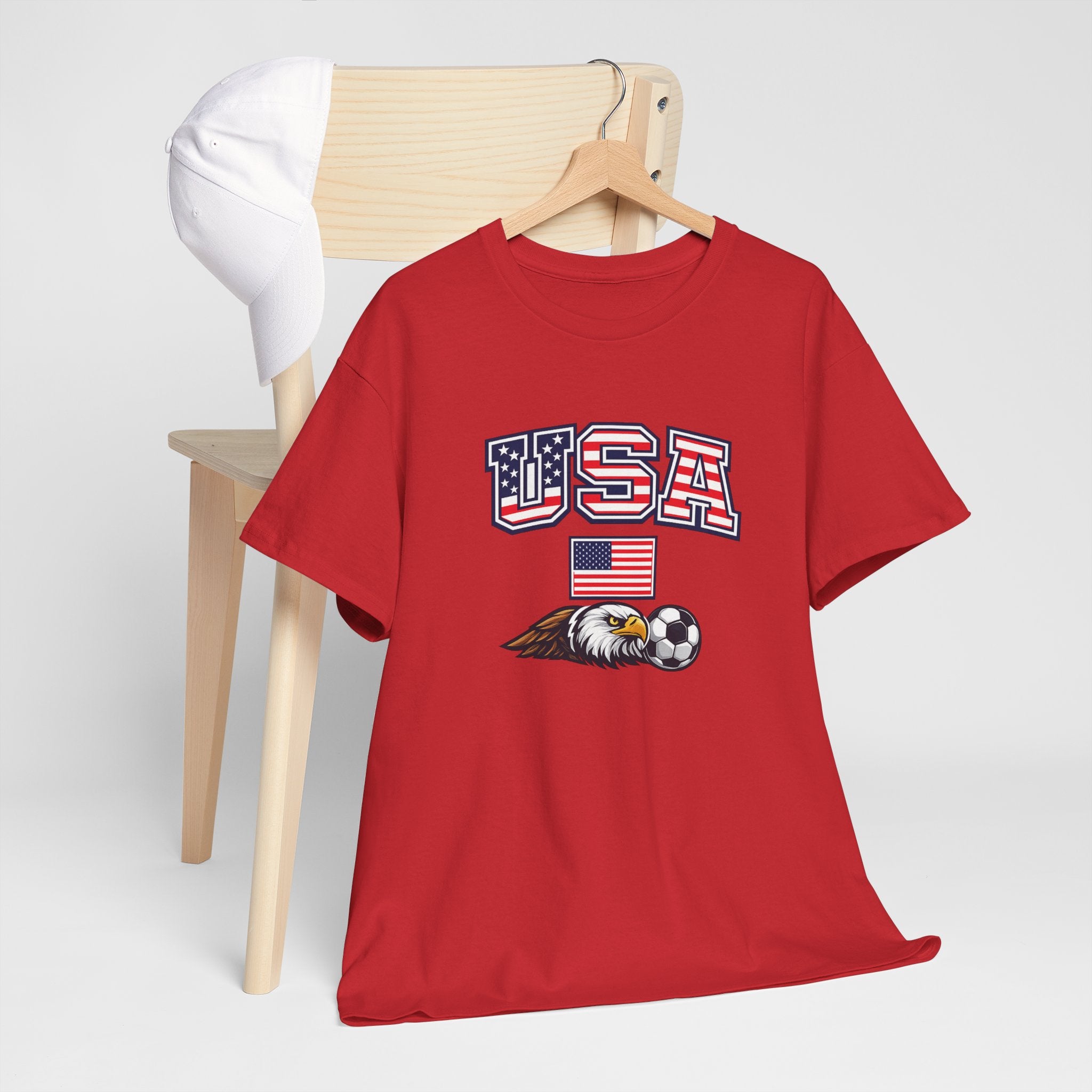 USA Eagle Soccer T-Shirt — Patriotic American Flag Sports Tee